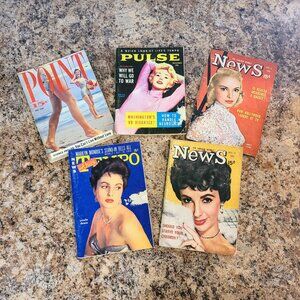 1954 Pin-up Tabloid Mini Magazines, Set Of Five Mags, Tempo & Quick, Pulse